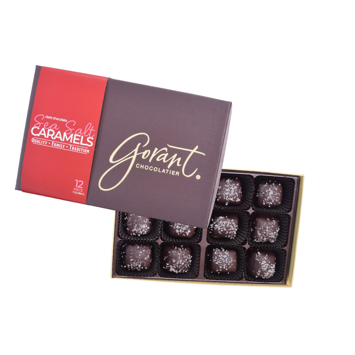 Dark Chocolate Sea Salt Caramels - 12 Piece